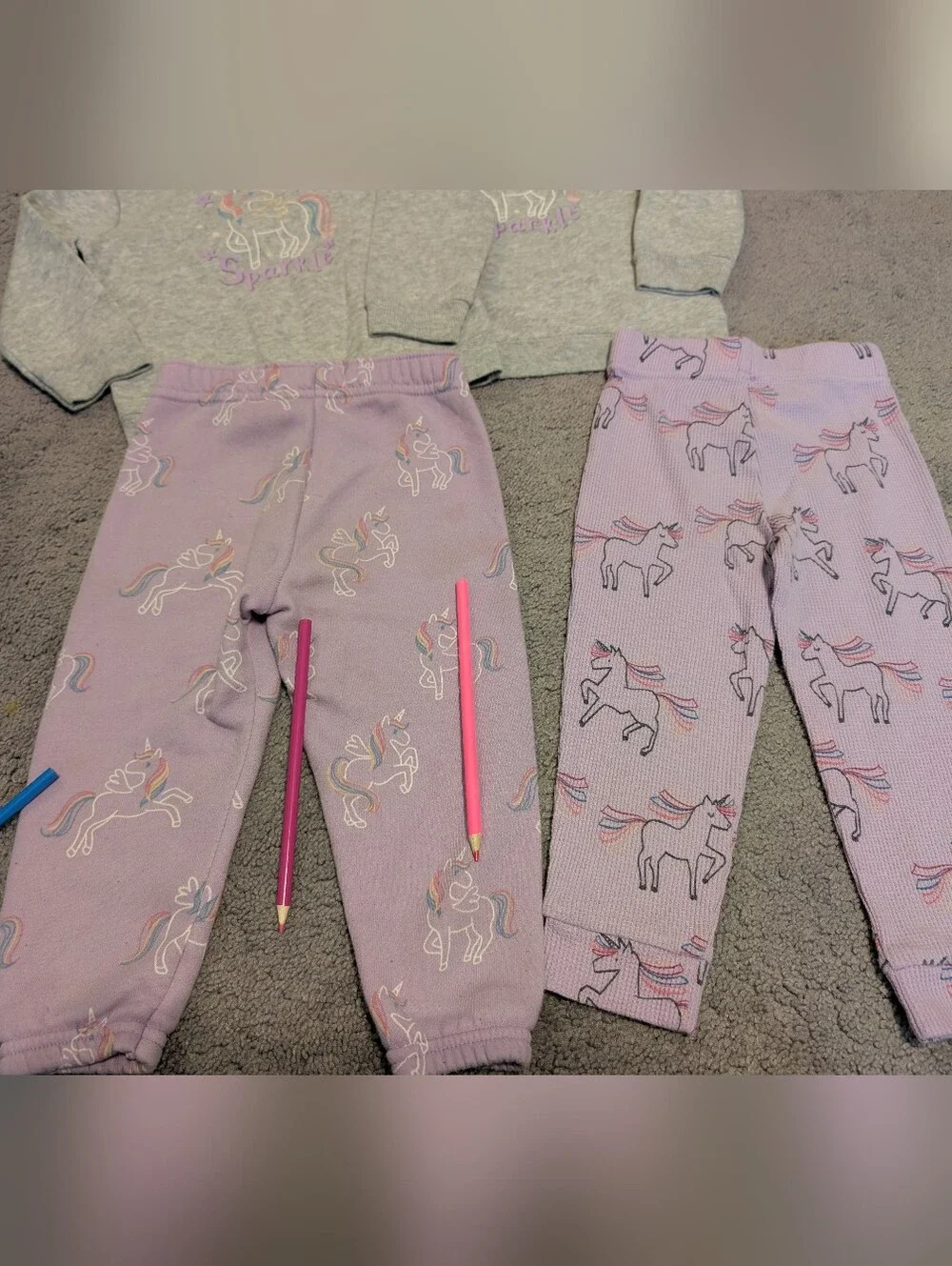 Garanimals Unicorn Sparkle Sweatshirts And Bottoms 18 24 Month FLAWED